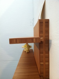 Founder/owner Mark Righter crafted sliding shelves that don't tip, thanks to the sliding dovetail joint. 